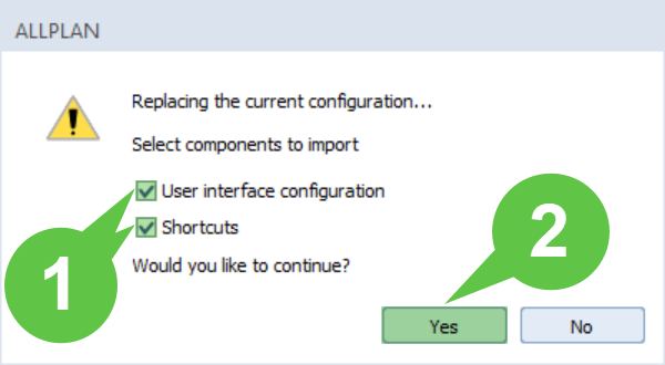 Importar a configuração da interface e os atalhos