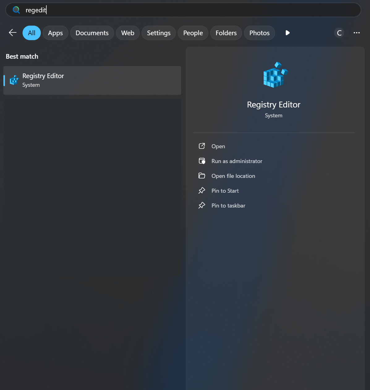 Localizar o Editor do Registro no Windows