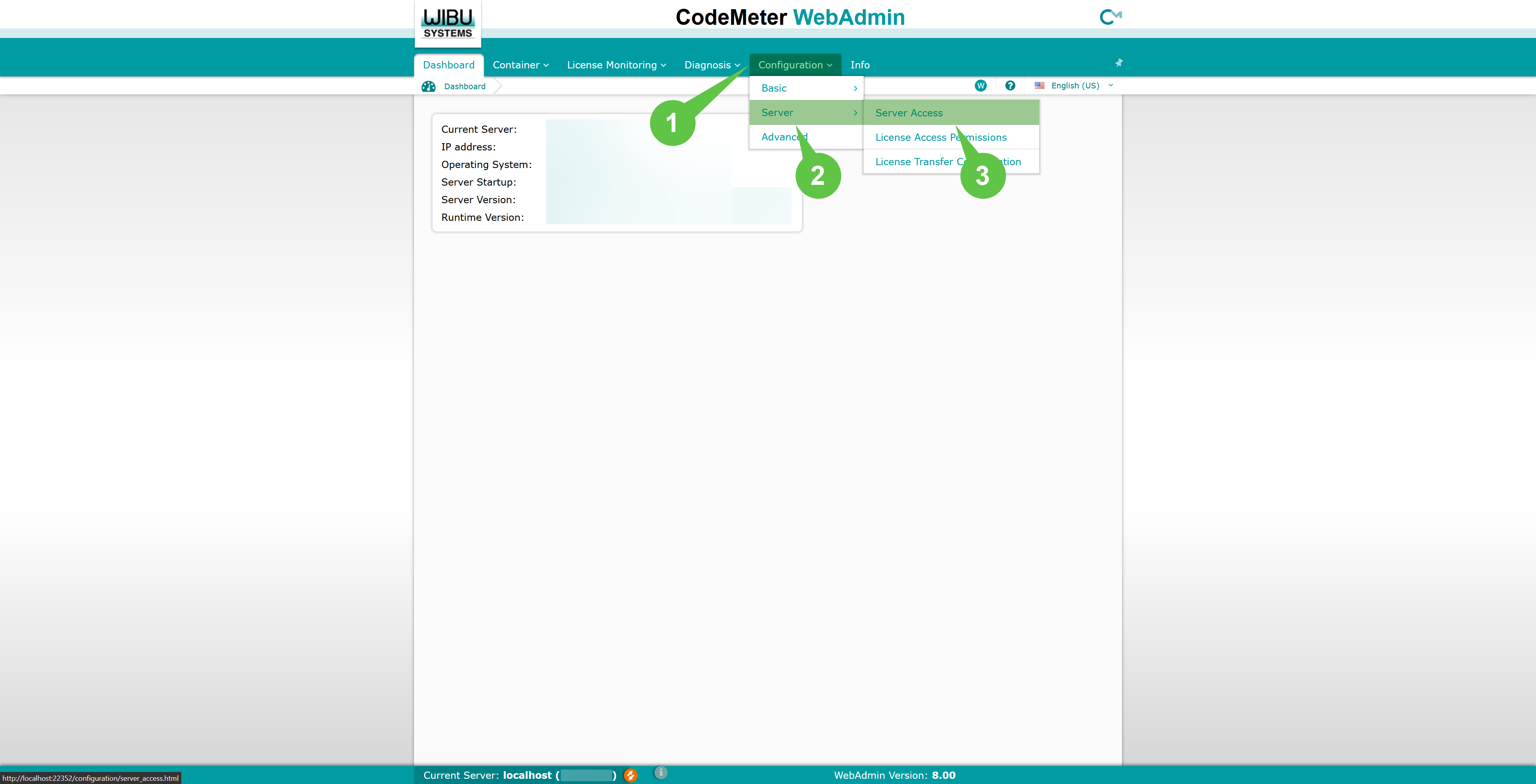 Configurar o acesso ao servidor no WebAdmin